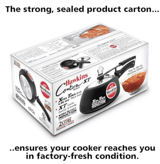 Hawkins Contura Black XT 2L Aluminium Inner Lid Pressure Cooker - Image 2